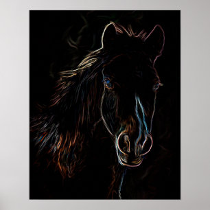 PROFILE PORTRAIT OF A HORSE POSTER