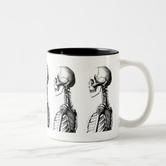 profile skeleton, profile skeleton, profile ske... Two-Tone coffee mug