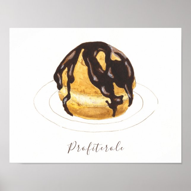 Profiterole watercolor poster (Front)