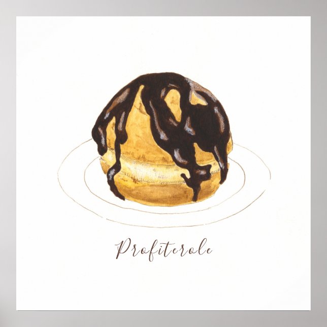 Profiterole watercolor poster (Front)