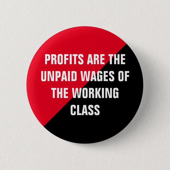 Profits are Unpaid Wages 6 Cm Round Badge (Front)