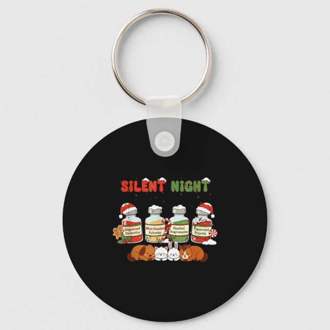 Profol Silent Night Funny Vet Tech Christmas  Key Ring (Front)