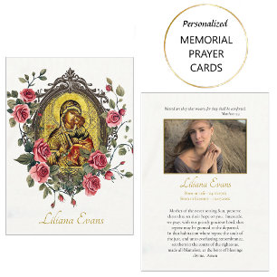 Profusion of Roses Orthodox Funeral Prayer Card   