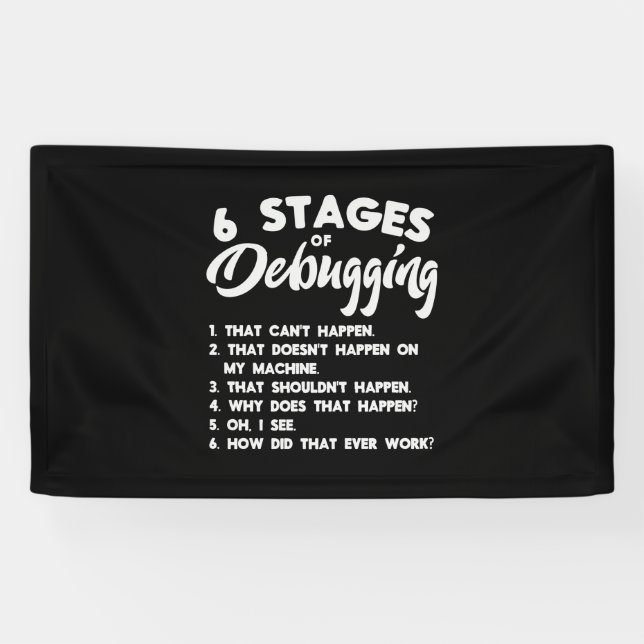 Progammer 6 Stages Of Debugging Banner (Horizontal)