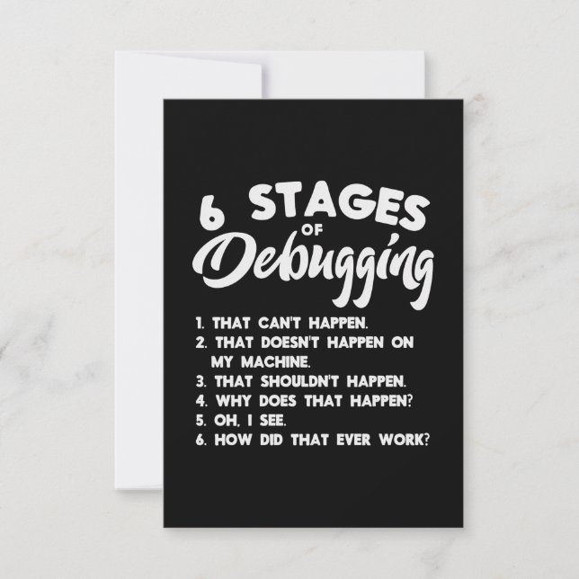 Progammer 6 Stages Of Debugging RSVP Card (Front)