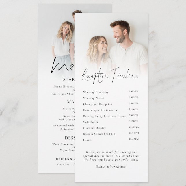 Program and Menu 2 Photo Overlay Wedding (Front/Back)