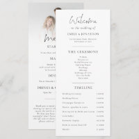 Program and Menu combined with photo Wedding