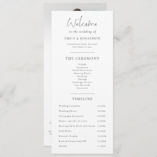 Program and Menu combined with photo Wedding