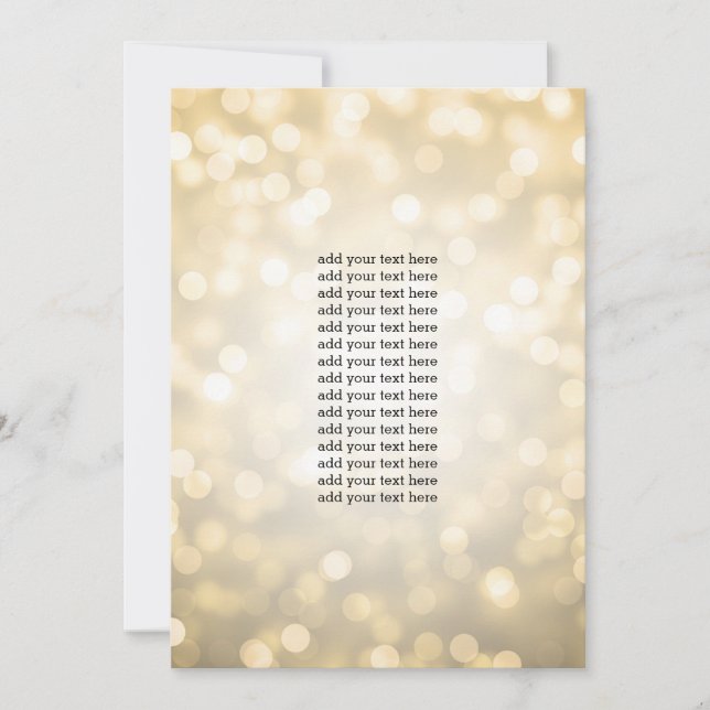 Program Insert Gold Glitter Lights Invitation (Front)