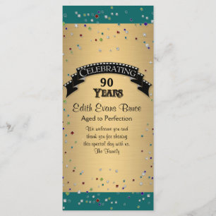 Program Jewel Confetti Birthday Party Celebration Programme