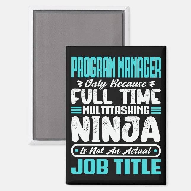 Program Manager Job Title Profession Manage Skills Magnet (Front/Back)