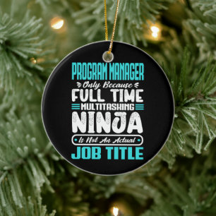Program Manager Job Title Profession Skills Funny Ceramic Tree Decoration