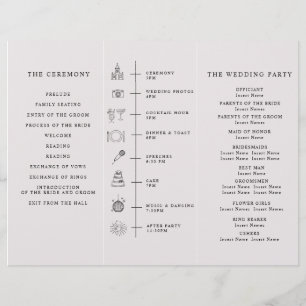 Program Minimalist Timeline for a Modern Wedding. Flyer