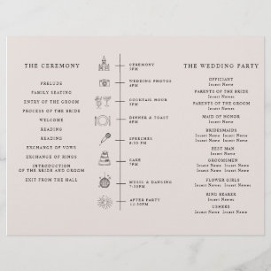 Program Minimalist Timeline for a Modern Wedding. Flyer