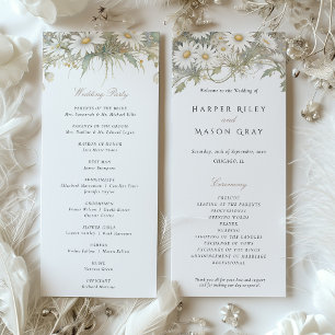 Program Wedding Wild Daisies Invitation