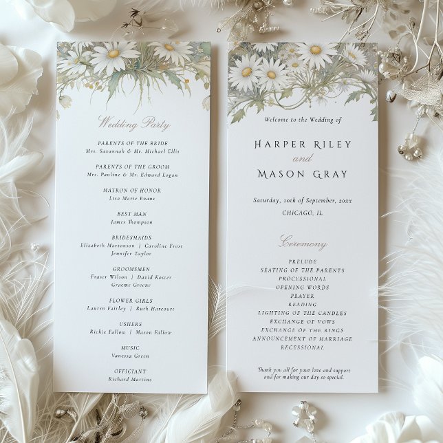 Program Wedding Wild Daisies Invitation (Creator Uploaded)