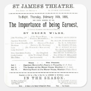 Programme for a performance of The Importance of B Square Sticker