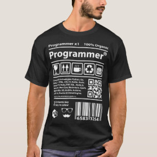programmer barcode devops developer scrum coding j T-Shirt