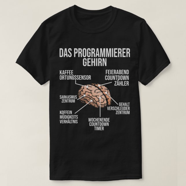 Programmer Brain Funny Computer Skills Nerd Admin  T-Shirt (Design Front)