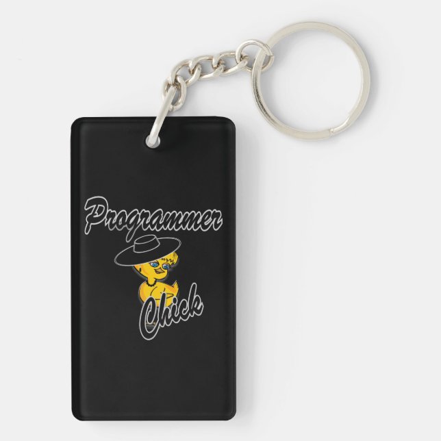 Programmer Chick #4 Key Ring (Back)