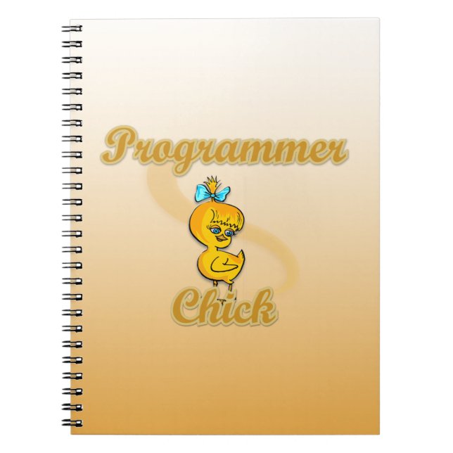 Programmer Chick Spiral Notebook (Front)