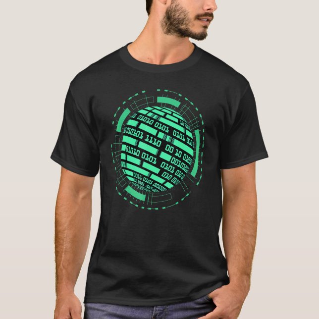 Programmer Code Binary Coding Computer Hacker Geek T-Shirt (Front)