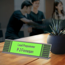 Programmer Code black and green - own name / role