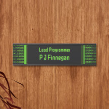 Programmer Code black and green - own name / role
