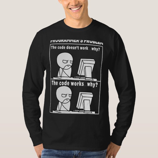 Programmer  Code Works Why Meme T-Shirt (Front)