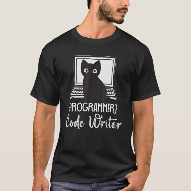 Programmer Code Writer Programming Cat Software De T-Shirt (Front)