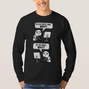 Programmer Coder Meme Saying Code Doesn't Work Why T-Shirt