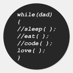 Programmer Dad Computer Science Coder Software Dev Classic Round Sticker