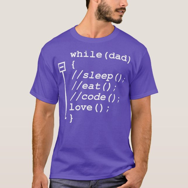 Programmer Dad  Sleep Eat Code Funny Fathers Day T-Shirt (Front)