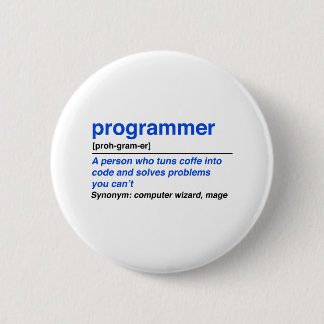 Programmer definition 6 cm round badge