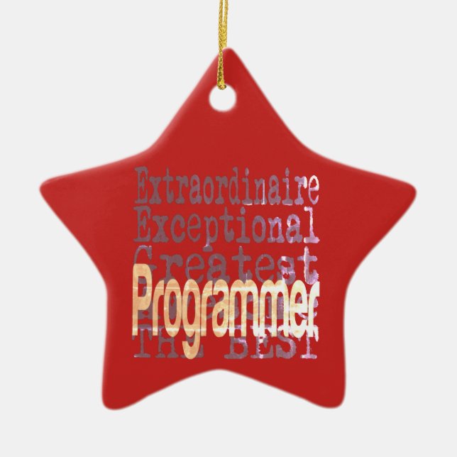 Programmer Extraordinaire Ceramic Tree Decoration (Front)
