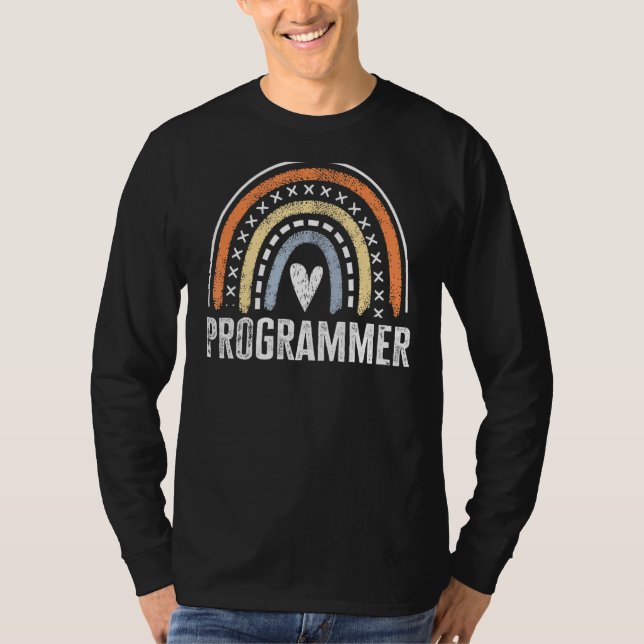Programmer  For Women Rainbow Programming Coding C T-Shirt (Front)