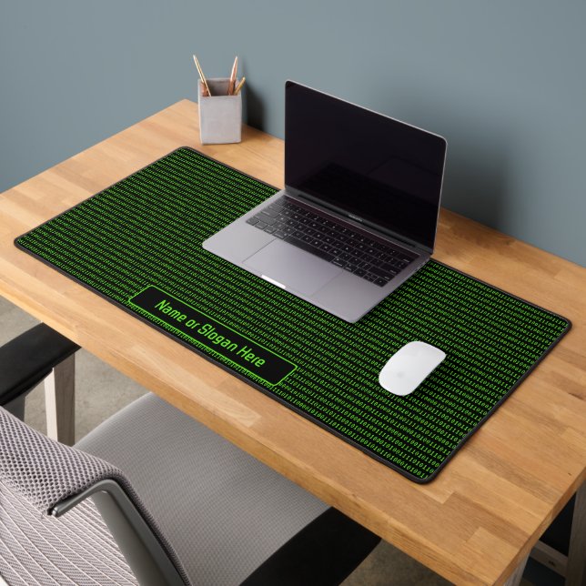 Programmer, Geek Binary Machine Code Green / Black Desk Mat (Office 2)