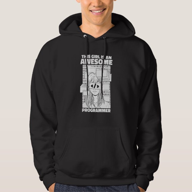 Programmer Girl Coding  Software Engineer Develope Hoodie (Front)
