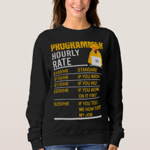 Programmer Hourly Rate  Coder Programming Meme Say Sweatshirt