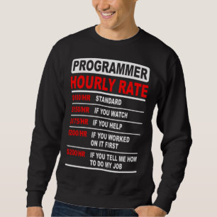 Programmer Hourly Rate Software Enfineer Idea Sweatshirt