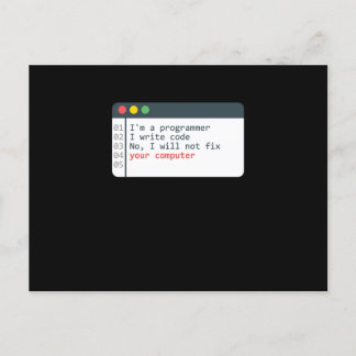 Programmer HTML Computer Coder Coding Programming  Postcard