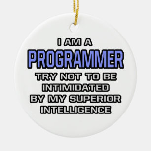 Programmer Joke ... Superior Intelligence Ceramic Tree Decoration
