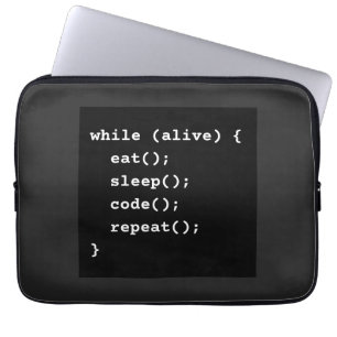 Programmer Life Cycle Loop (while loop) Laptop Sleeve