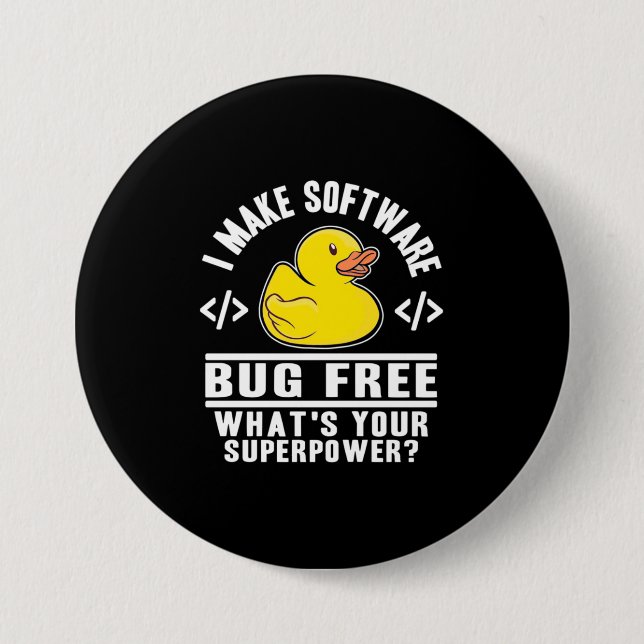 Programmer Make Software Bug Free 7.5 Cm Round Badge (Front)