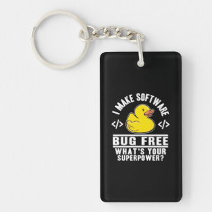 Programmer Make Software Bug Free Key Ring
