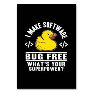 Programmer Make Software Bug Free Table Number