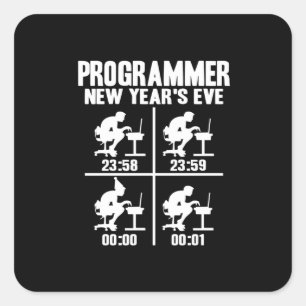 Programmer New Year's Ever Square Sticker