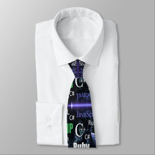 Programmer Pattern Blue Tie