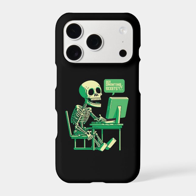 Programmer Skeleton in error phone case (Back)