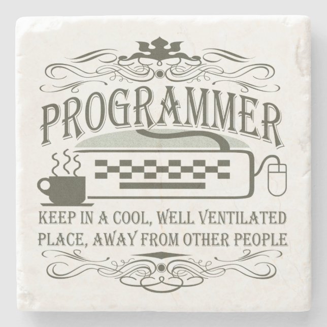 Programmer Stone Coaster (Front)